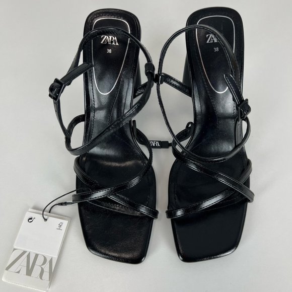 Zara, Women’s High Heel Strappy Sandals in Black. Size: 7.5 (US) tags removed - Picture 4 of 15